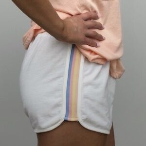 White w/ Pastel Side-Stripe Z Supply Lounge Shorts